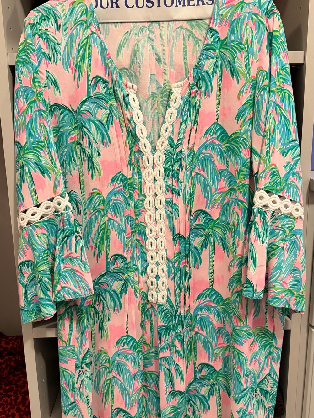Lilly Pulitzer Pink and Green Palm-Print Dress